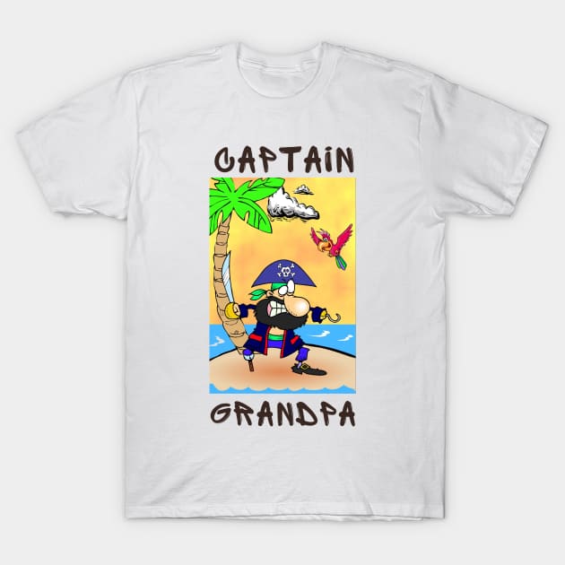 Captain grandpa T-Shirt by IOANNISSKEVAS